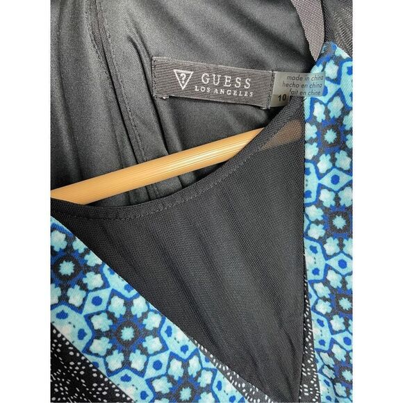 GUESS Mesh Geometric Bodycon Dress Size 10 - Picture 6 of 8